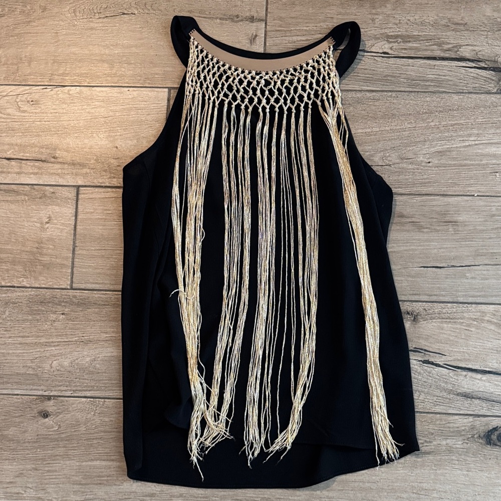 Moa Moa Black Fringe Top